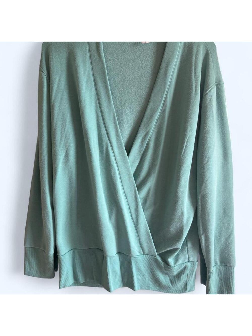 Athleta teal wrap sweatshirt
